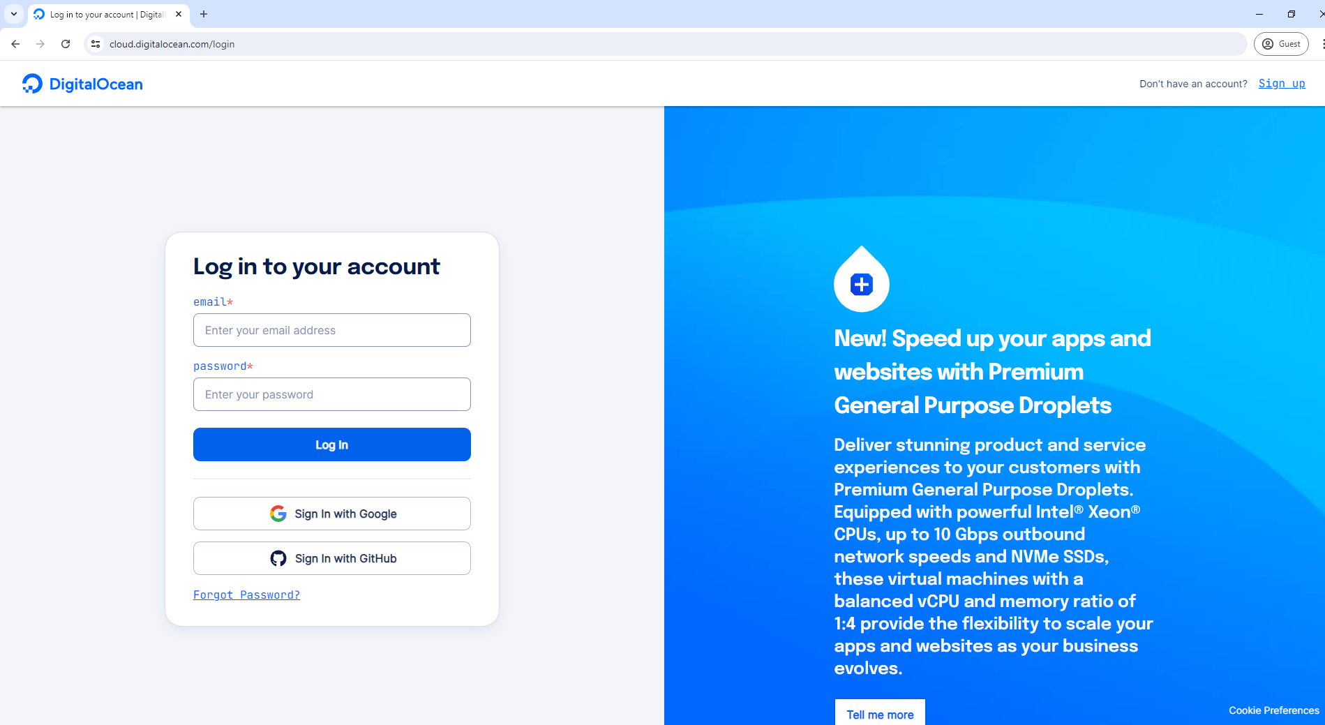 register digitalocean